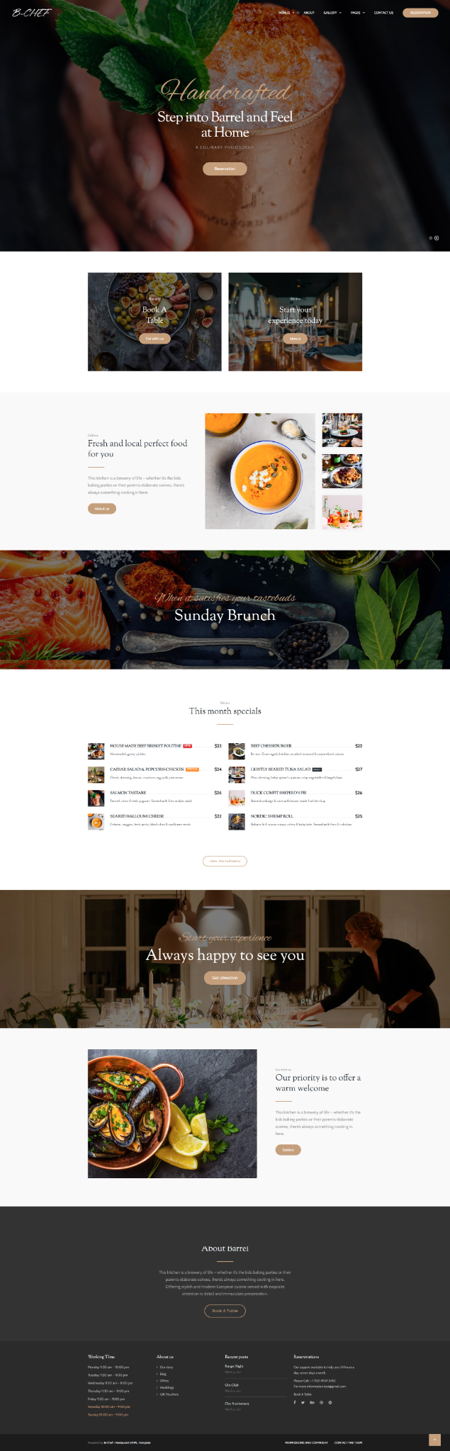 Restaurant website portfolio project
