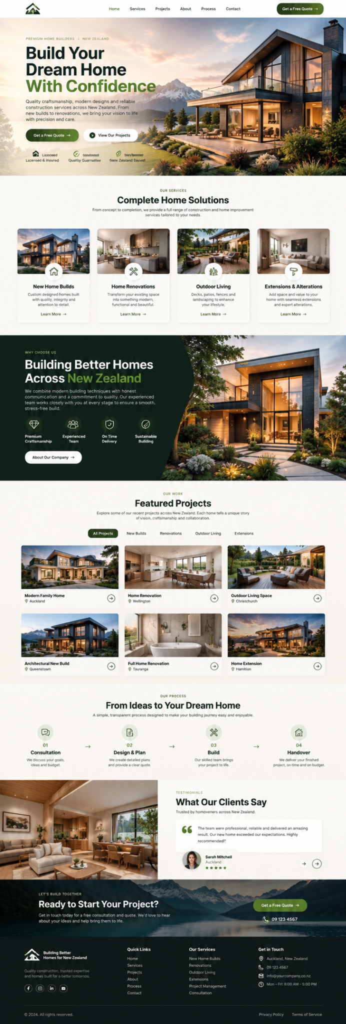 Construction and home builders website portfolio project