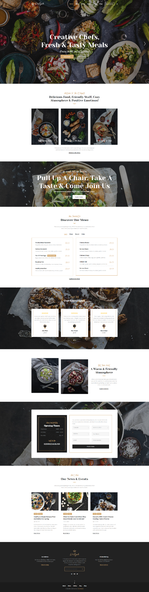 Food and dining website portfolio project