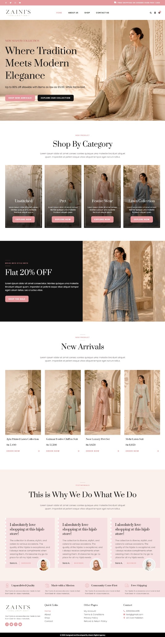Fashion ecommerce website portfolio project
